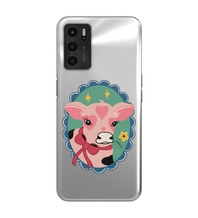 Oppo A16 / A55 Uyumlu İnek Tasarımlı Şeffaf Telefon Kılıfı