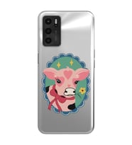 Oppo A16 / A55 Uyumlu İnek Tasarımlı Şeffaf Telefon Kılıfı