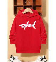 Çocuk Shark Baskılı Sweatshirt (Kırmızı)