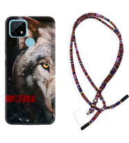 Realme C11 C21 C21Y C25Y C11 2021 Kılıf Boyun Asklı Rasta Silikon Wolf Eyes 1758