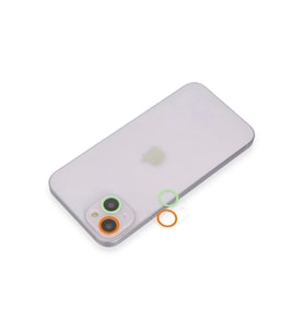 Newface Apple iPhone 13 Renkli Kamera Lens Koruma Cam - Turuncu-Yeşil