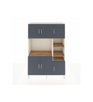 Hyperion Dolap 10 Raflı 6 Kapaklı 132x44x195 Aytaşı-Antrasit/Çam