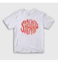 Presmono Unisex Çocuk Beyaz Sapnap V2 Flame Alev Ateş Minecraft T-Shirt 504261tt (Beyaz)