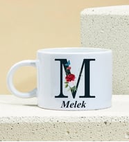 Kişiye Özel Baş Harf Ve İsim Soyisim Tasarımlı Porselen Kupa Nescafe Fincanı