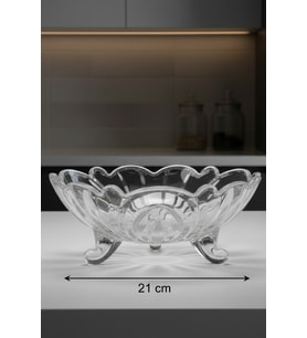 3 Ayaklı Soga Cam Meyvelik Sunumluk 21 Cm