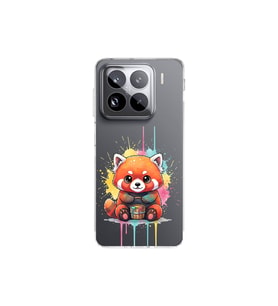 Xiaomi Mi 14 Pro ile Uyumlu Splash Tilki Tasarımlı Şeffaf Silikon Kılıf