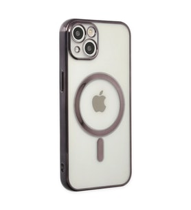 Apple İphone 14 Plus Kılıf Magneticsafe Lazer Silikon - Siyah