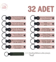 Yeni Müşterilere Özel Hediye, 32'li Set, Kişiselleştirilebilir Kurumsal Anahtarlık, Pudra & Yeşil