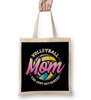 Cute & Funny Volleyball Mom You Just Got Served Bez Çanta Uzun Saplı