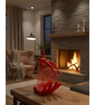 3D El İnsan Figürü Kırmızı Minimal Modern Ev Ve Ofis Dekoru 12X18 Cm