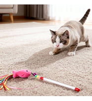 Runaway Balıklı Kedi Oyun Oltası 90 cm Esnek ve İnteraktif