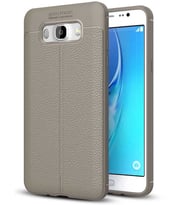 Samsung Galaxy J7 2016 Kılıf Esnek Pu-Deri Leather-Pu Serisi Protected Case (Gri)