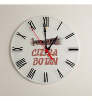 Cizira Botan Cizre Şehri Tasarımlı Roma Rakamlı Duvar Saati (Krem)