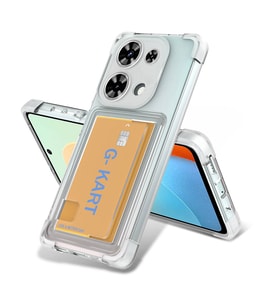 Xiaomi Redmi Note 13 Pro 4G Uyumlu Kılıf Airbag Tasarımlı Şeffaf Kartlıklı Zore G-Kart Kapak