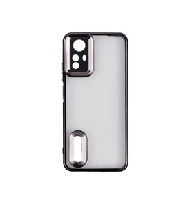 Lexroo Xiaomi Redmi Note 12S Kılıf Kamera Korumalı Logo Gösteren Omega Kılıf - Siyah