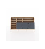 Arges Konsol 8 Raflı 3 Çekmeceli Tek Kapaklı  176x30x99 Çam-Antrasit