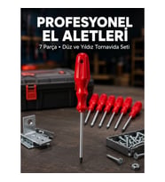 Mey İthalat® Profesyonel 7 Parça Tornavida Seti Ergonomik Saplı El Aleti