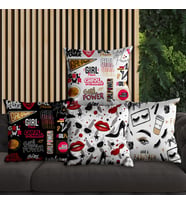 eJOYA Girl Power Tasarımlı 4'lü Yastık İçi Ve Kırlent Kılıfı 45cm 113846