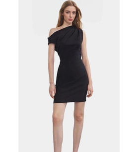 Yazlık Mini Elbise Bodycon Kalıp Tek Kol Dokuma Kumaş Seçkin Malzeme Şık Görünüm