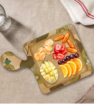 BK Gift Kivi Tasarımlı Kare Şeklinde Doğal Ahşap Servis ve Sunum Tabağı Model 1