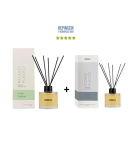 Yeşil Çay Relax Place + Sümbül Amber Iconic Place Dekoratif Ortam Kokusu 120 ml - Bambu Çubuklu (Standart)