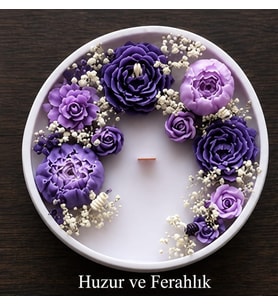 Dekoratif Özel Tasarım Tepsi içinde Kokulu Doğal Soya Mum