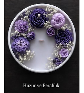 Dekoratif Özel Tasarım Tepsi içinde Kokulu Doğal Soya Mum
