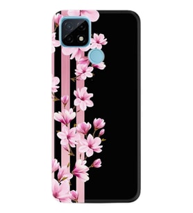 C25 Kılıf Desenli Silikon Kılıf Pink Flowers 3 1393