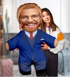 eJOYA Kişiye özel Bankacı Peluş Oyuncak 100x80 cm 114822 (Mavi)