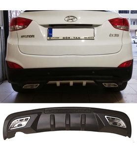 Hyundai ix35 Difüzör Difizör Siyah + Kare Egzoz Görünüm C Tip