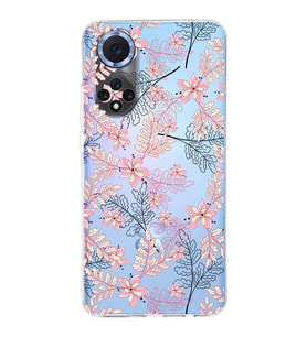 PrintiFy Huawei Nova 9 Uyumlu Kamera Korumalı Floral Kırmızı Tasarımlı Şeffaf Silikon Kılıf