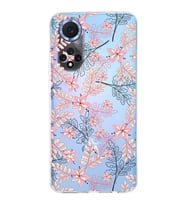 PrintiFy Huawei Nova 9 Uyumlu Kamera Korumalı Floral Kırmızı Tasarımlı Şeffaf Silikon Kılıf