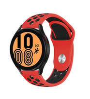 Huawei Honor Magic 2 46Mm 22mm Uyumlu Kordon Silikon Esnek Yumuşak Delikli Spor KRD-02 Kayış (Kırmızı-Siyah)