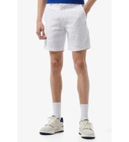 Lacoste Men's Slim Fit Linen Bermuda Shorts White Erkek Dar Kesim Keten Şort Beyaz