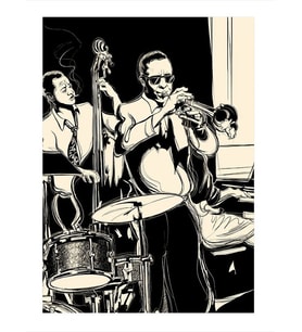 Jazz Caz Müzik Modern Ahşap Tablo