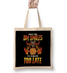 Dungeon Master Funny When the DM Smiles It's Already Too Late Bez Çanta Uzun Saplı