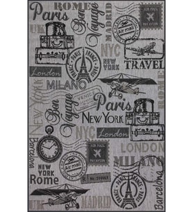 Eliana Home Baskılı, Yıkanabilir Kaymaz Taban Salon Halısı LNA1405 100x150 cm (Gri)