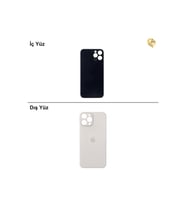 iPhone 12 pro max Gümüş Renk Arka Kapak Arka Cam Batarya Kapağı Lazer Kesim Kapak Pil Kapağı