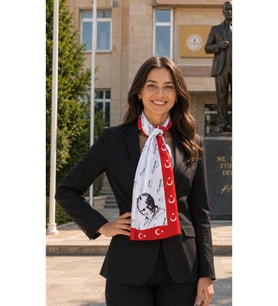 Tarzını Seç Atatürk İmzalı Atkı / Şal / Fular 120x34 cm
