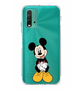 Xiaomi Redmi 9T  Kamera Korumalı Kapak Mickey Mouse Tasarımlı Şeffaf  Kılıf