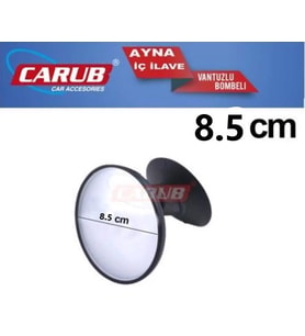Carub İç Dikiz Aynası Vantuzlu Bombeli Yuvarlak Orta 8.5 cm