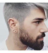 Cerrahi Çelik Top Piercing Tragus Helix Lob Conch Kııkırdak 8 mm Siyah Renk (Çok Renkli)