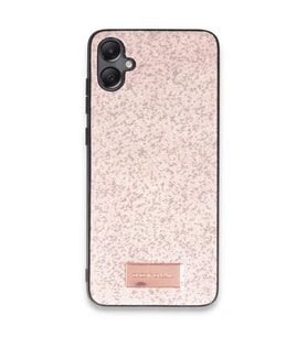 Coverzone Samsung Galaxy A05 ile Uyumlu Parlak Simli Telefon Bright K?l?f? Boncuk ??lemeli ??k Tasar?m Darbe Emici Kenarlar Tam Koruma Sa?layan Kaymaz Kapak Galaxy A05 i�in K?l?f Pembe