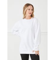 Salaş Sweatshirt Yumuşak Dokulu Düz Beyaz
