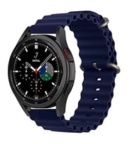 Coverzone Amazfit GTR ?le Uyumlu Dalgal? 42mm Okyanus Quintessential Rahat Kullan?m Esnek Kabartmal? K?r?lmayan Quintessential Metal Tokal? Kordo Midnight Blue