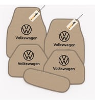 Volkswagen Oto Halı Paspas Seti 5 Parça  Şık Tasarım, Kaymaz Taban, Kolay Temizlenir (Bej)