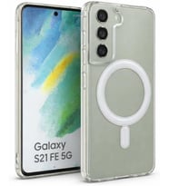 Lexroo Fenza Samsung Galaxy S21 FE ile Uyumlu Güçlü Mıknatıslı MagSafe Şeffaf Kamera Korumalı
