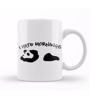 Cute & Funny I Hate Mornings Lazy Panda Sleepy Kupa Bardak Porselen