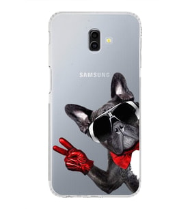 PrintiFy Samsung Galaxy J6+ Plus ile Uyumlu Köpek 2 Kamera Korumalı Şeffaf Kılıf