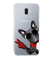 PrintiFy Samsung Galaxy J6+ Plus ile Uyumlu Köpek 2 Kamera Korumalı Şeffaf Kılıf
